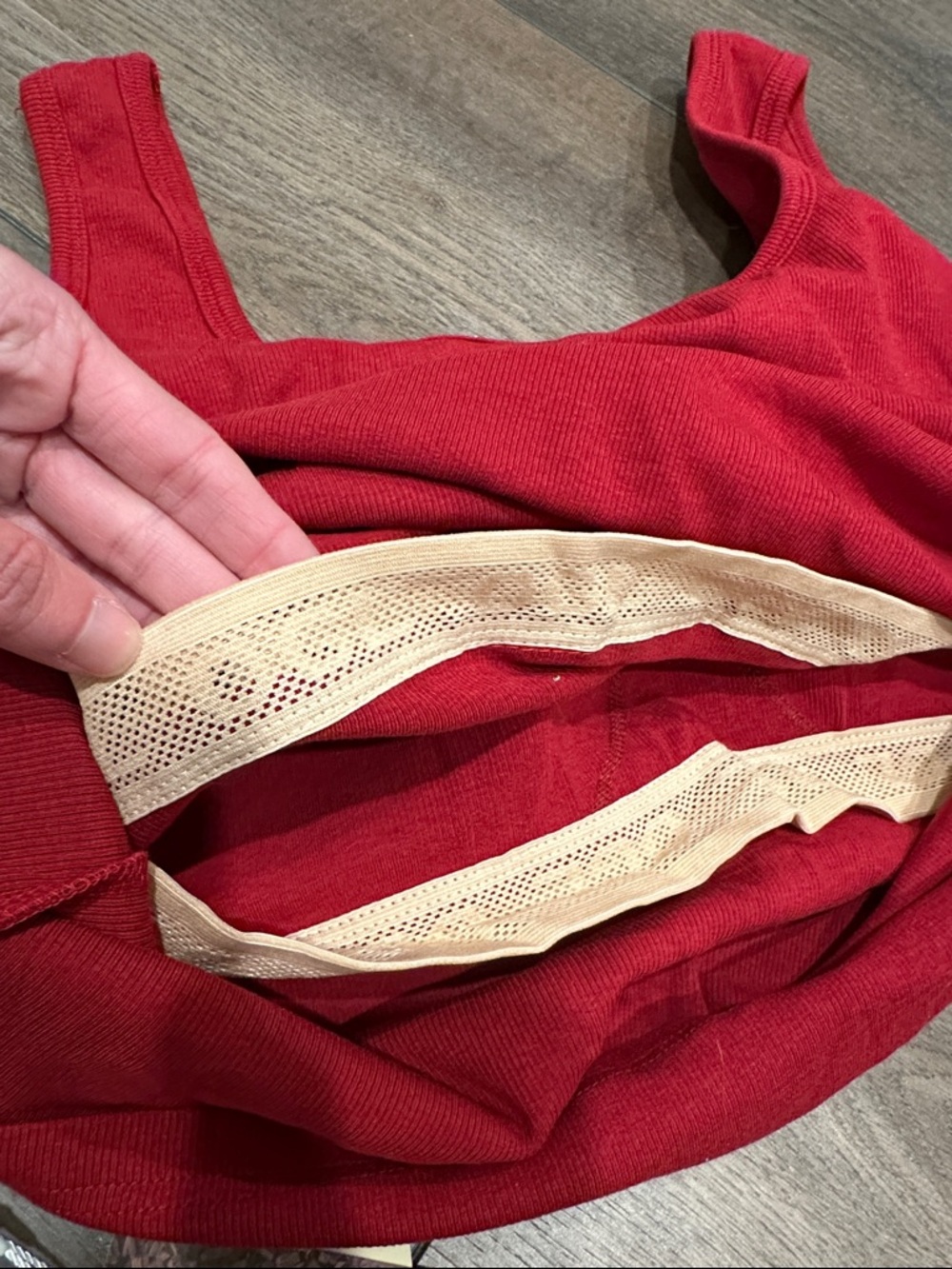 Red Square-Neck Tank Top - Picture 5 of 5